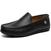image:imageGo Tour Mens Casual Leather Fashion Slip on Loafers ShoesB Black