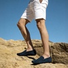 image:imageGo Tour Mens Handmade Suede Leather Casual Loafers ShoesA Blue