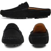 image:imageGo Tour Mens Handmade Suede Leather Mules Clog Slippers Breathable Leather Slip on Shoes Casual LoafersBlack