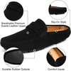 image:imageGo Tour Mens Handmade Suede Leather Mules Clog Slippers Breathable Leather Slip on Shoes Casual LoafersBlack