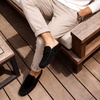 image:imageGo Tour Mens Handmade Suede Leather Mules Clog Slippers Breathable Leather Slip on Shoes Casual LoafersBlack