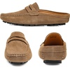 image:imageGo Tour Mens Handmade Suede Leather Mules Clog Slippers Breathable Leather Slip on Shoes Casual LoafersKhaki