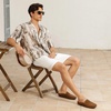image:imageGo Tour Mens Handmade Suede Leather Mules Clog Slippers Breathable Leather Slip on Shoes Casual LoafersKhaki