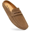 image:imageGo Tour Mens Handmade Suede Leather Mules Clog Slippers Breathable Leather Slip on Shoes Casual LoafersKhaki