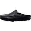 image:imageGo Tour Mens Mules Clog Slippers Breathable Punching Leather Slip on Shoes Casual LoafersAblack