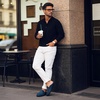 image:imageGo Tour Mens Mules Clog Slippers Breathable Punching Leather Slip on Shoes Casual LoafersAblue