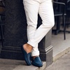 image:imageGo Tour Mens Mules Clog Slippers Breathable Punching Leather Slip on Shoes Casual LoafersAblue