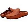 image:imageGo Tour Mens Mules Clog Slippers Breathable Punching Leather Slip on Shoes Casual LoafersAbrown