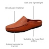 image:imageGo Tour Mens Mules Clog Slippers Breathable Punching Leather Slip on Shoes Casual LoafersAbrown