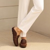 image:imageGo Tour Mens Mules Clog Slippers Breathable Punching Leather Slip on Shoes Casual LoafersAdark Brown