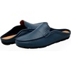 image:imageGo Tour Mens Mules Clog Slippers Breathable Punching Leather Slip on Shoes Casual LoafersBblue Punched