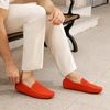 image:imageGo Tour Mens Penny Loafers Moccasin Driving Shoes Slip On Flats Boat ShoesOrange