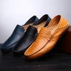 image:imageGo Tour Mens Premium Genuine Leather Casual Slip on Loafers Breathable Driving Shoes Fashion SlipperAblue