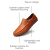 image:imageGo Tour Mens Premium Genuine Leather Casual Slip on Loafers Breathable Driving Shoes Fashion SlipperAbrown