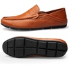 image:imageGo Tour Mens Premium Genuine Leather Casual Slip on Loafers Breathable Driving Shoes Fashion SlipperAbrown