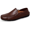 image:imageGo Tour Mens Premium Genuine Leather Casual Slip on Loafers Breathable Driving Shoes Fashion SlipperAdark Brown