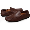 image:imageGo Tour Mens Premium Genuine Leather Casual Slip on Loafers Breathable Driving Shoes Fashion SlipperAdark Brown