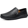 image:imageGo Tour Mens Premium Genuine Leather Casual Slip on Loafers Breathable Driving Shoes Fashion SlipperCblack