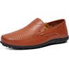 image:imageGo Tour Mens Premium Genuine Leather Casual Slip on Loafers Breathable Driving Shoes Fashion SlipperCbrown