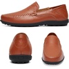 image:imageGo Tour Mens Premium Genuine Leather Casual Slip on Loafers Breathable Driving Shoes Fashion SlipperCbrown