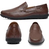 image:imageGo Tour Mens Premium Genuine Leather Casual Slip on Loafers Breathable Driving Shoes Fashion SlipperCdark Brown