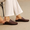 image:imageGo Tour Mens Premium Genuine Leather Casual Slip on Loafers Breathable Driving Shoes Fashion SlipperCdark Brown
