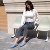 image:imageGo Tour Womens Suede Penny Loafers Classic SlipOn Driving ShoesSky Blue