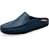 image:imageGo Tour Mens Mules Clog Slippers Breathable Punching Leather Slip on Shoes Casual LoafersAblue