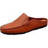 image:imageGo Tour Mens Mules Clog Slippers Breathable Punching Leather Slip on Shoes Casual LoafersAbrown