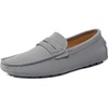 image:imageGo Tour Mens Penny Loafers Moccasin Driving Shoes Slip On Flats Boat ShoesA Grey