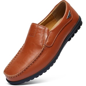 image:imageGo Tour Mens Casual Leather Fashion Slipon Loafers ShoesAbrown