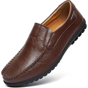 image:imageGo Tour Mens Casual Leather Fashion Slipon Loafers ShoesAdark Brown
