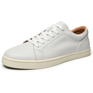 image:imageGo Tour Mens Casual Suede Leather Handmade SneakersLeather White