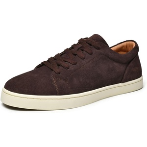 image:imageGo Tour Mens Casual Suede Leather Handmade SneakersSuede Dark Brown