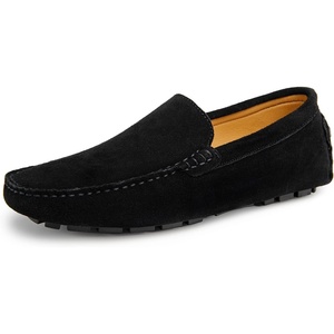 image:imageGo Tour Mens Handmade Suede Leather Casual Loafers ShoesA Black