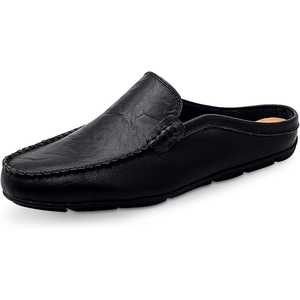 image:imageGo Tour Mens Mules Clog Slippers Breathable Punching Leather Slip on Shoes Casual LoafersAblack