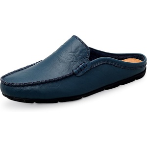 image:imageGo Tour Mens Mules Clog Slippers Breathable Punching Leather Slip on Shoes Casual LoafersAblue
