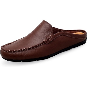 image:imageGo Tour Mens Mules Clog Slippers Breathable Punching Leather Slip on Shoes Casual LoafersAdark Brown