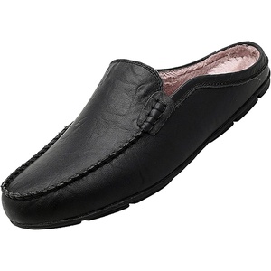 image:imageGo Tour Mens Mules Clog Slippers Breathable Punching Leather Slip on Shoes Casual LoafersCblack Fur