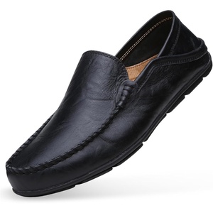 image:imageGo Tour Mens Premium Genuine Leather Casual Slip on Loafers Breathable Driving Shoes Fashion SlipperAblack