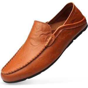 image:imageGo Tour Mens Premium Genuine Leather Casual Slip on Loafers Breathable Driving Shoes Fashion SlipperAbrown