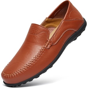 image:imageGo Tour Mens Premium Genuine Leather Casual Slip on Loafers Breathable Driving Shoes Fashion SlipperCbrown