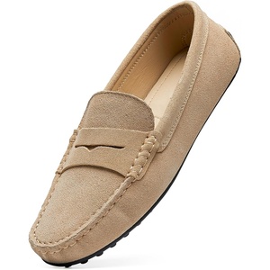 image:imageGo Tour Womens Suede Penny Loafers Classic SlipOn Driving ShoesBeige