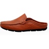 image:imageGo Tour Mens Mules Clog Slippers Breathable Punching Leather Slip on Shoes Casual LoafersBbrown Punched