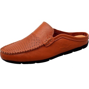 image:imageGo Tour Mens Mules Clog Slippers Breathable Punching Leather Slip on Shoes Casual LoafersBbrown Punched