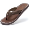 image:imageGo Tour Mens Arch Support Flip Flops NonSlip Soft Cushion Thong Sandals Lightweight Comfortable Summer Beach Pool Indoor OutdoorBrown
