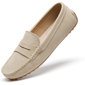 image:imageGo Tour Womens Suede Penny Loafers Classic SlipOn Driving ShoesNude